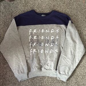 Gray and Navy Friends Sweater